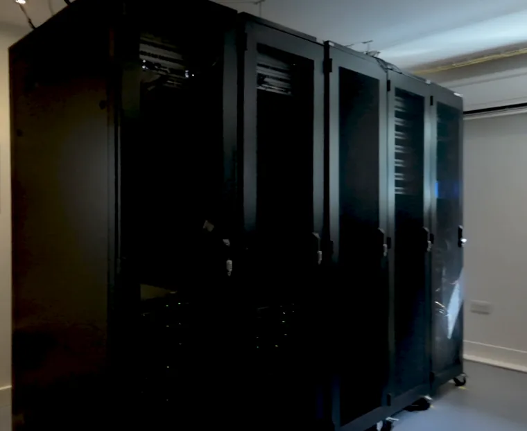 Server racks in C2's data centre